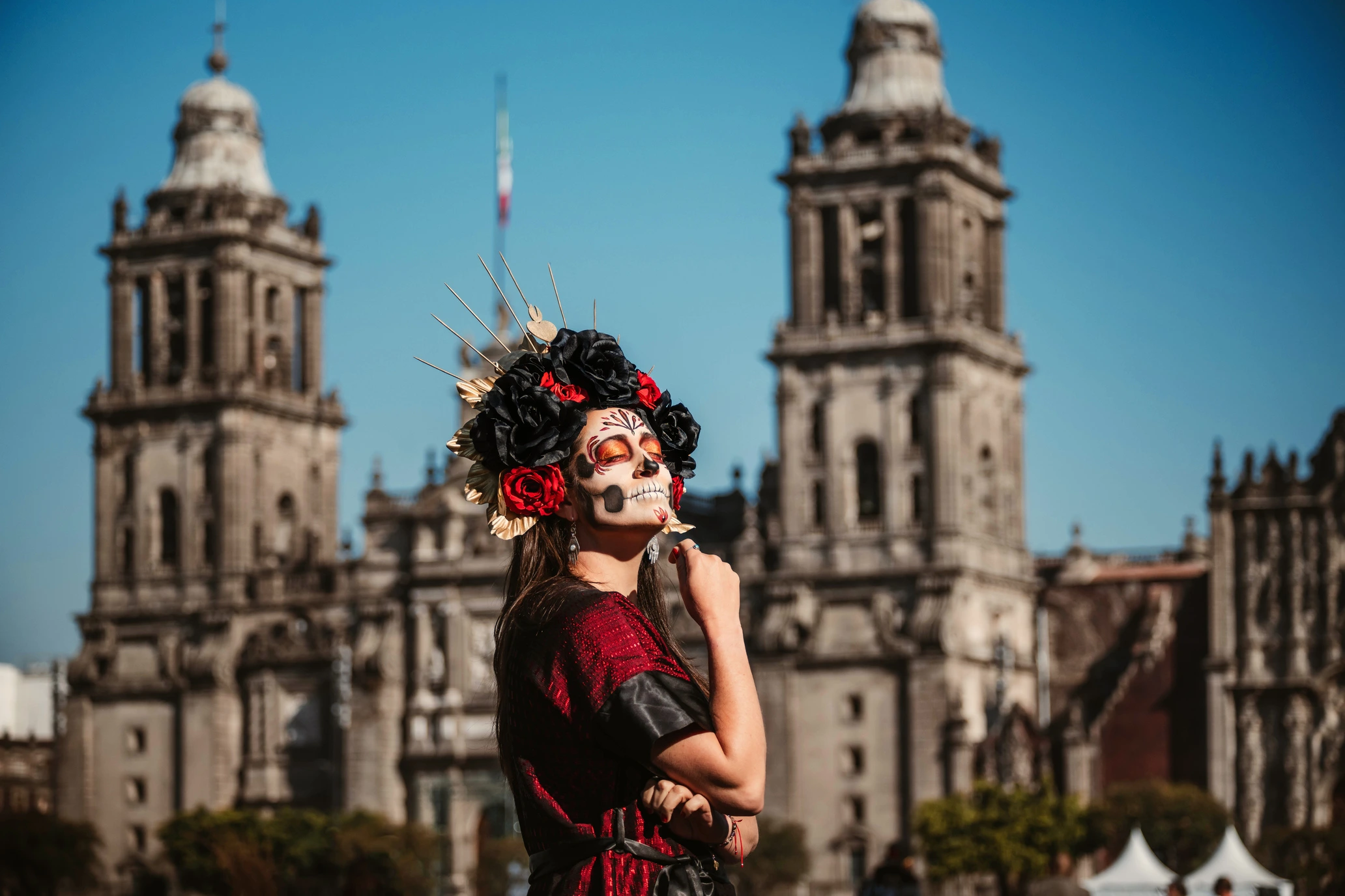 Maquillaje profesional de Día de Muertos Catrina en CDMX